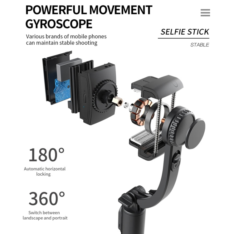 Q08 Gimbal Stabilizer Bluetooth Remote Control Tripod Selfie Stick, Q08 (Black) - HoMEdemic™ 