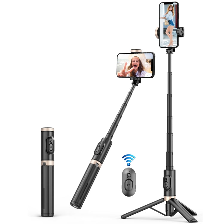 Q12 Hidden Design Reinforced Bluetooth Remote Control Tripod Selfie Stick, Q12 (Black) - HoMEdemic™ 