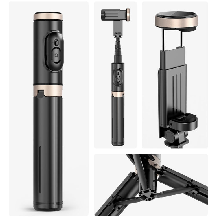 Q12 Hidden Design Reinforced Bluetooth Remote Control Tripod Selfie Stick, Q12 (Black) - HoMEdemic™ 