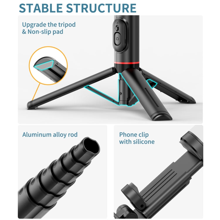 Q12s Bluetooth Remote Control Rotatable Fill Light Tripod Selfie Stick, Q12s - HoMEdemic™ 
