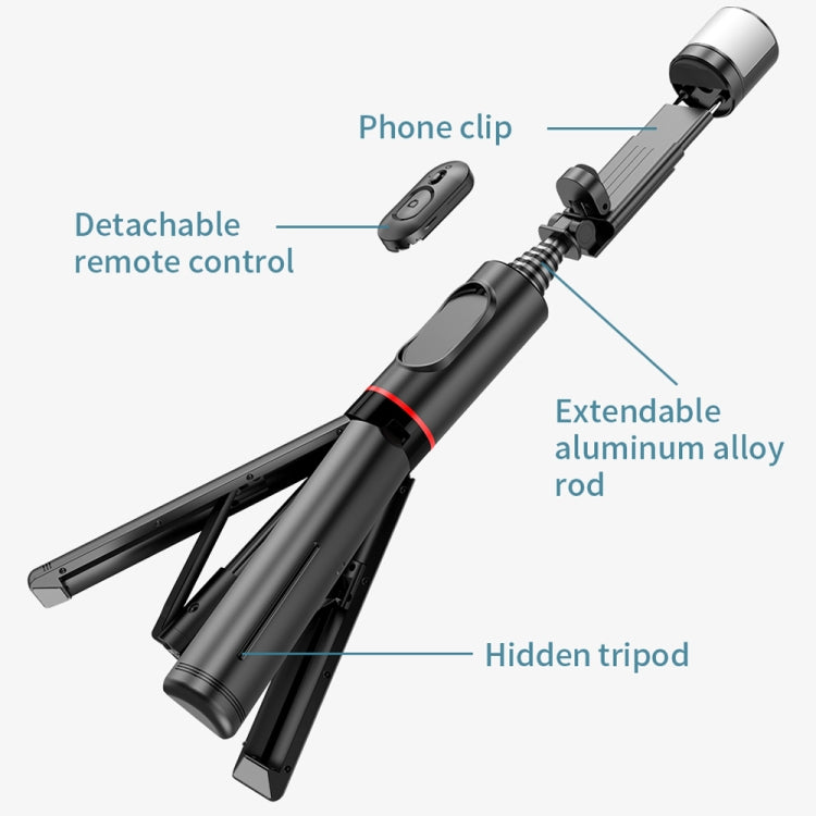Q12s Bluetooth Remote Control Rotatable Fill Light Tripod Selfie Stick, Q12s - HoMEdemic™ 