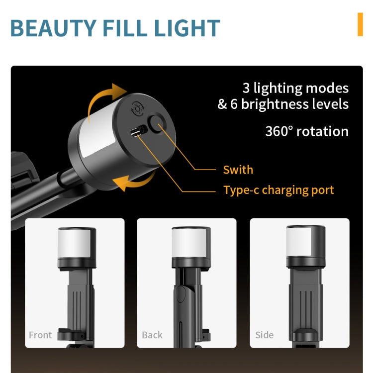 Q12s Bluetooth Remote Control Rotatable Fill Light Tripod Selfie Stick, Q12s - HoMEdemic™ 