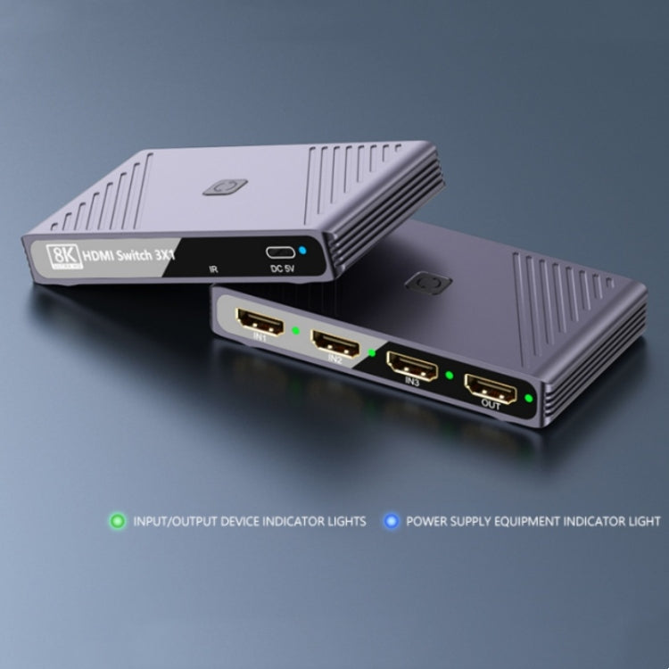 Q803 For TV / Monitor / Camera 8K HDMI 3-in-1-out Switch Converter with USB-C 5V Port - HoMEdemic™ 