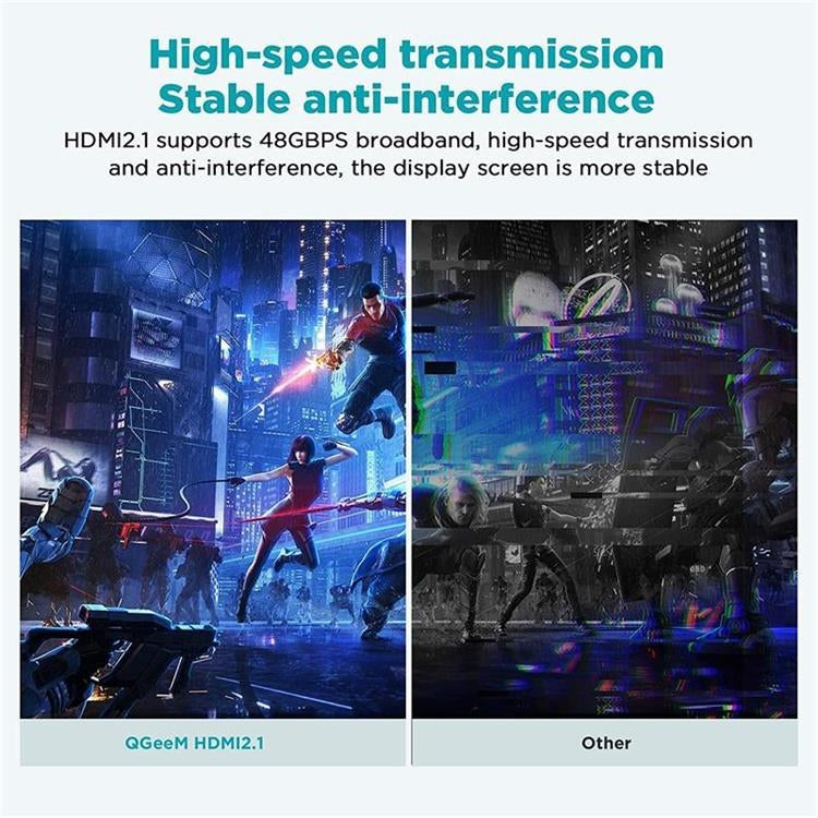 QGeeM QG-AV17 HDMI To HDMI Connection Cable Support 8K&60Hz 1m Length - HoMEdemic™ 