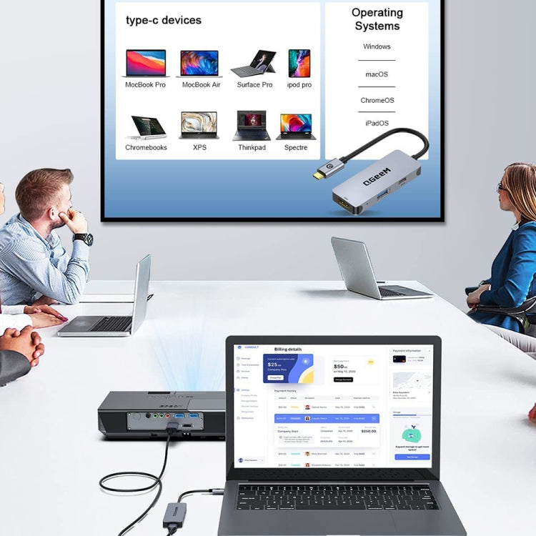 QGeeM UH03-1 USB3.0 Multifunctional Docking Station Type-C PD100W HUB(3 in 1) - HoMEdemic™ 