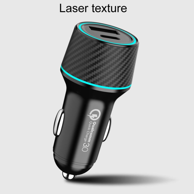 QIAKEY Dual Fast Charging Charger One To Two Cigarette Lighter, Size: TH215 43W(Black) - HoMEdemic™ 