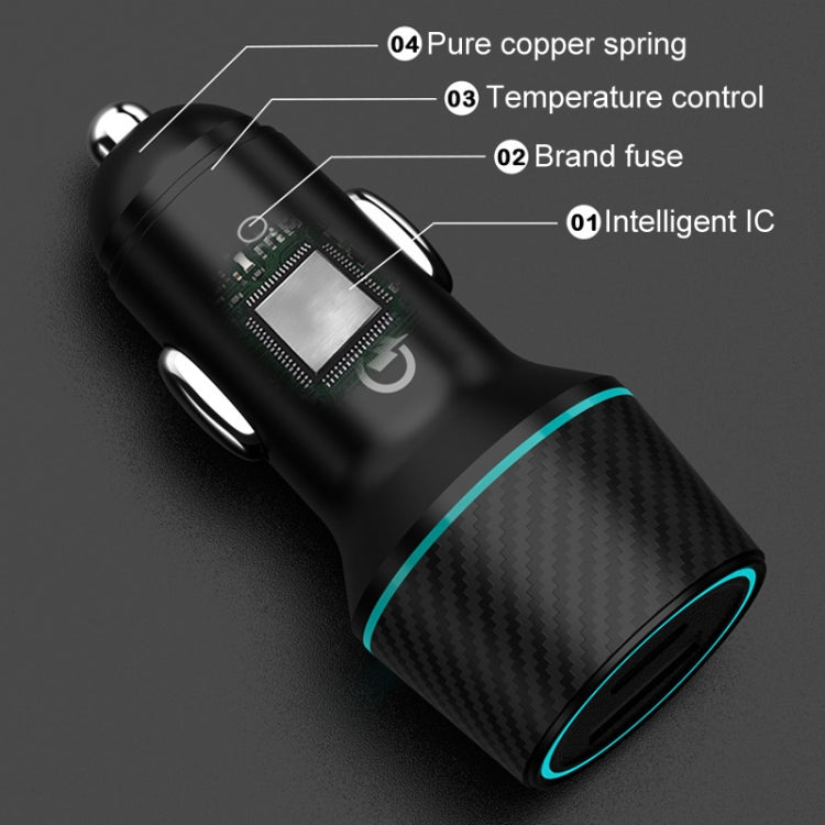 QIAKEY Dual Fast Charging Charger One To Two Cigarette Lighter, Size: TH229 95W(Black) - HoMEdemic™ 