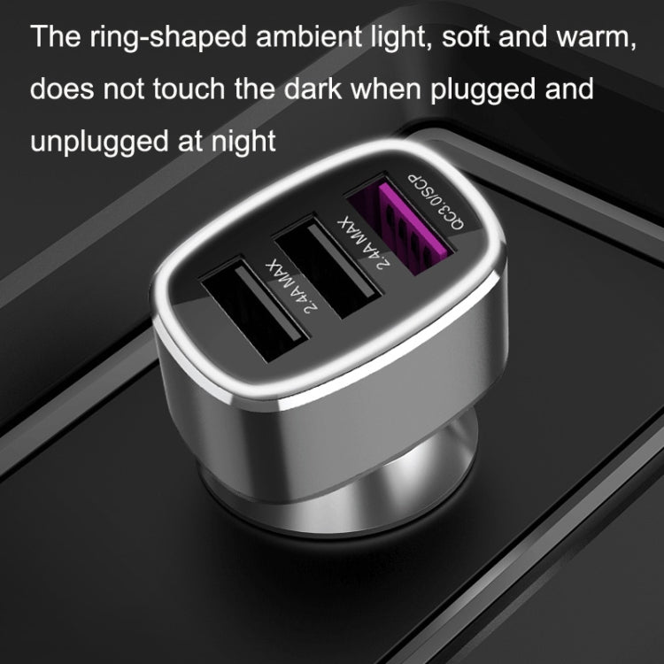 QIAKEY GT680 3 USB Ports Fast Charge Car Charger(Gray) - HoMEdemic™ 