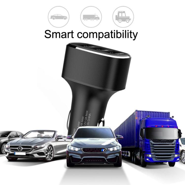 QIAKEY GT690C Dual USB + USB-C / Type-C Aluminum Alloy Three-Hole Car Charger(Gray) - HoMEdemic™ 