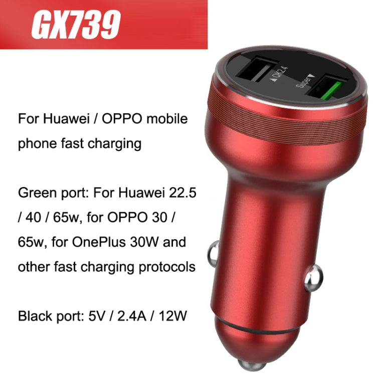QIAKEY GX739 Dual USB Fast Charge Car Charger(Red) - HoMEdemic™ 