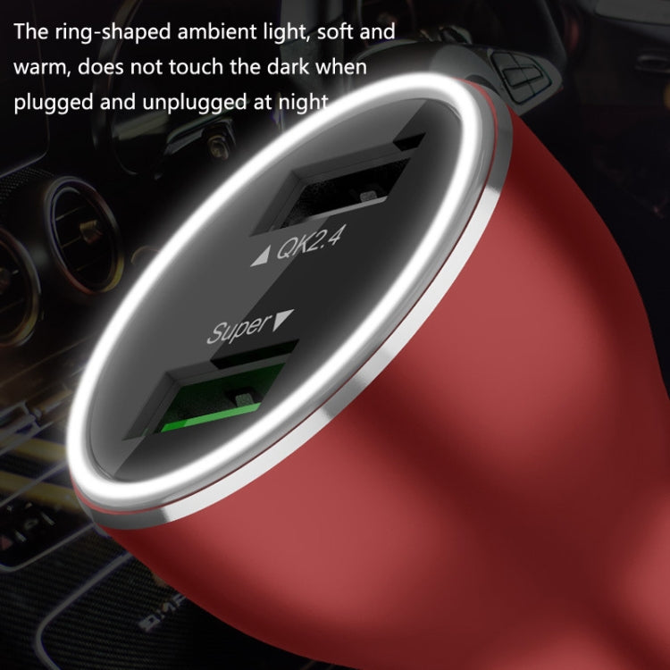 QIAKEY QK505L Dual Ports Fast Charge Car Charger(Red) - HoMEdemic™ 
