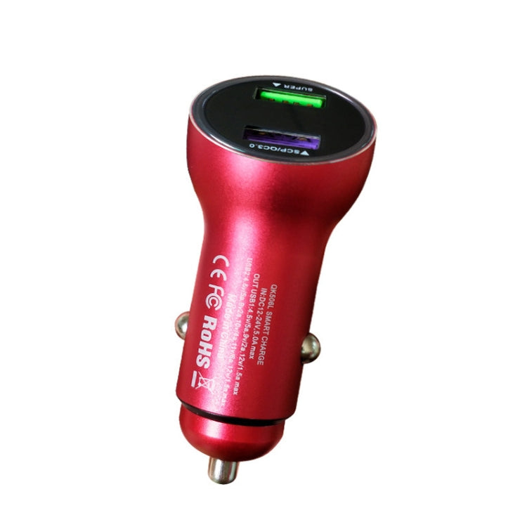 QIAKEY QK506L Dual Ports Fast Charge Car Charger(Red) - HoMEdemic™ 