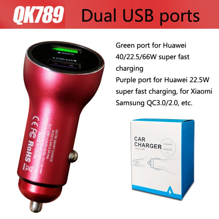 QIAKEY QK789 Dual Ports Fast Charge Car Charger(Red) - HoMEdemic™ 