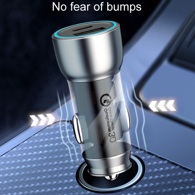 QIAKEY Vehicle Dual Port Fast Charging Charger One To Two Cigarette Lighter, Model: TK519 Coffee - HoMEdemic™ 