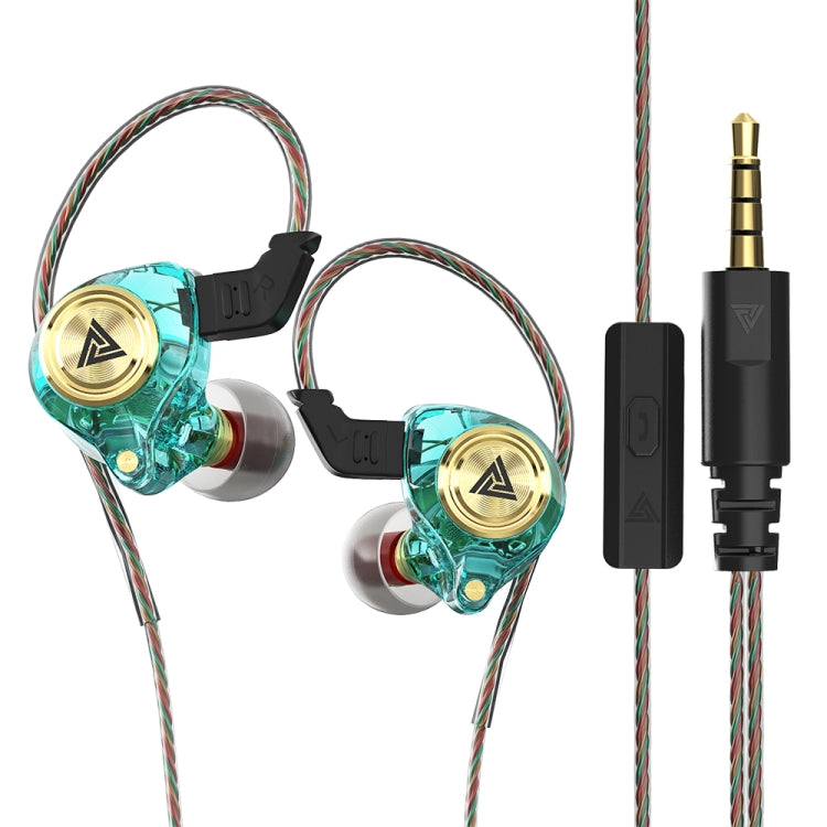 QKZ AK3 FiLe In-ear Subwoofer Wire-controlled Earphone with Mic(Cyan) - HoMEdemic™ 
