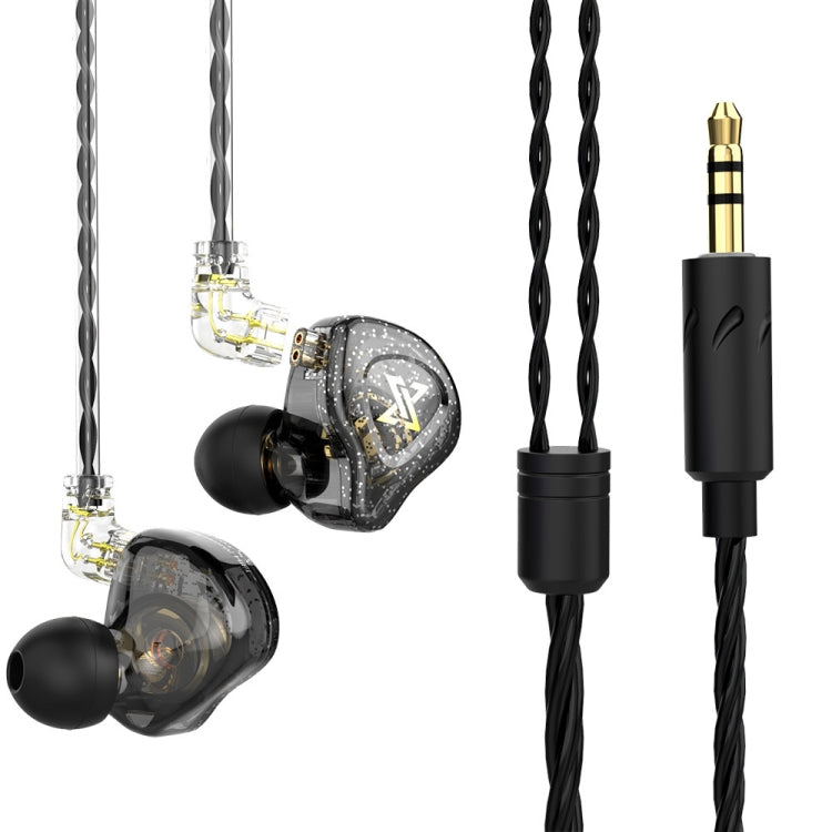 QKZ AK6 MAX In-ear Dynamic Subwoofer Wire-controlled Earphone, Version:Standard Version(Transparent Black) - HoMEdemic™ 