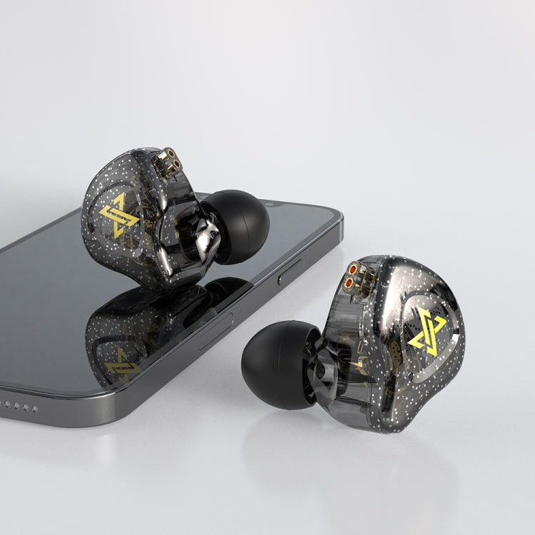 QKZ AK6 MAX In-ear Dynamic Subwoofer Wire-controlled Earphone, Version:Standard Version(Transparent Black) - HoMEdemic™ 