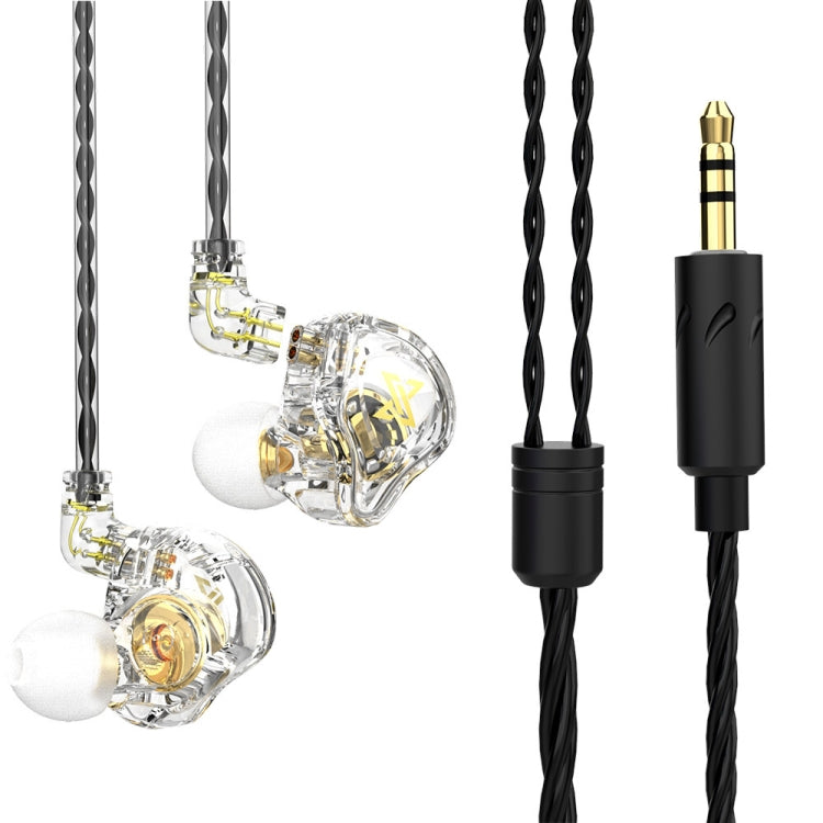 QKZ AK6 MAX In-ear Dynamic Subwoofer Wire-controlled Earphone, Version:Standard Version(Transparent White) - HoMEdemic™ 
