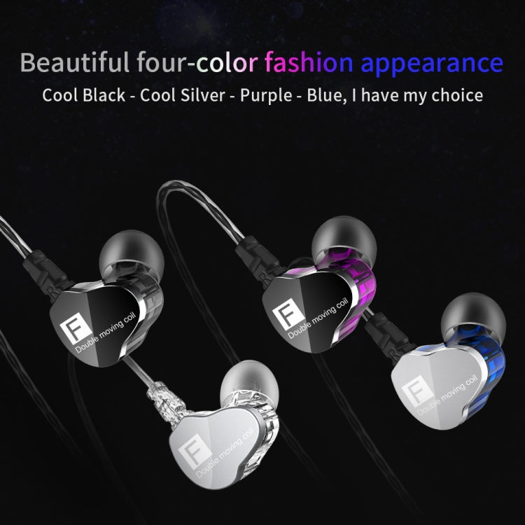 QKZ F910 In-Ear Subwoofer Dual Dynamic Earphone(Purple) - HoMEdemic™ 