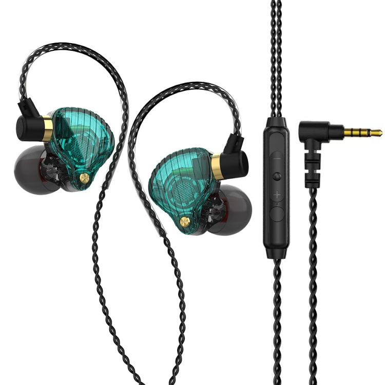 QKZ SK3 3.5mm Sports In-ear Wired HIFI Bass Stereo Sound Earphone with Mic(Green Black) - HoMEdemic™ 
