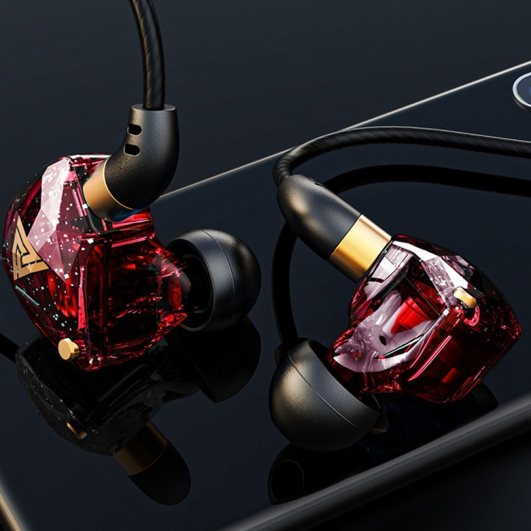 QKZ SK8 3.5mm Sports In-ear Dynamic HIFI Monitor Earphone with Mic(Red) - HoMEdemic™ 