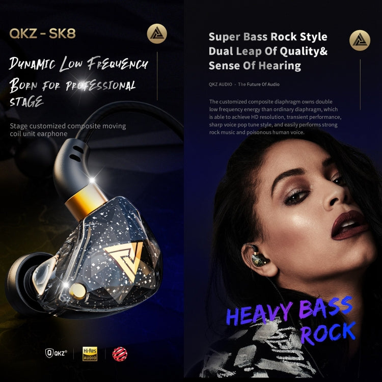QKZ SK8 3.5mm Sports In-ear Dynamic HIFI Monitor Earphone with Mic(Red) - HoMEdemic™ 