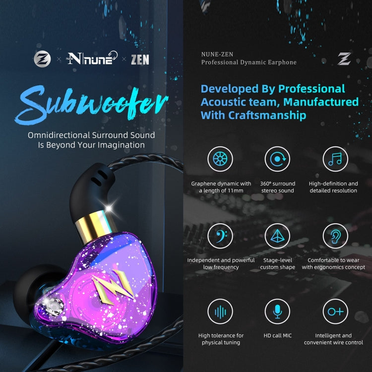 QKZ ZEN In-ear Subwoofer Wire-controlled Music Running Sports Earphone with Mic(Colorful) - HoMEdemic™ 