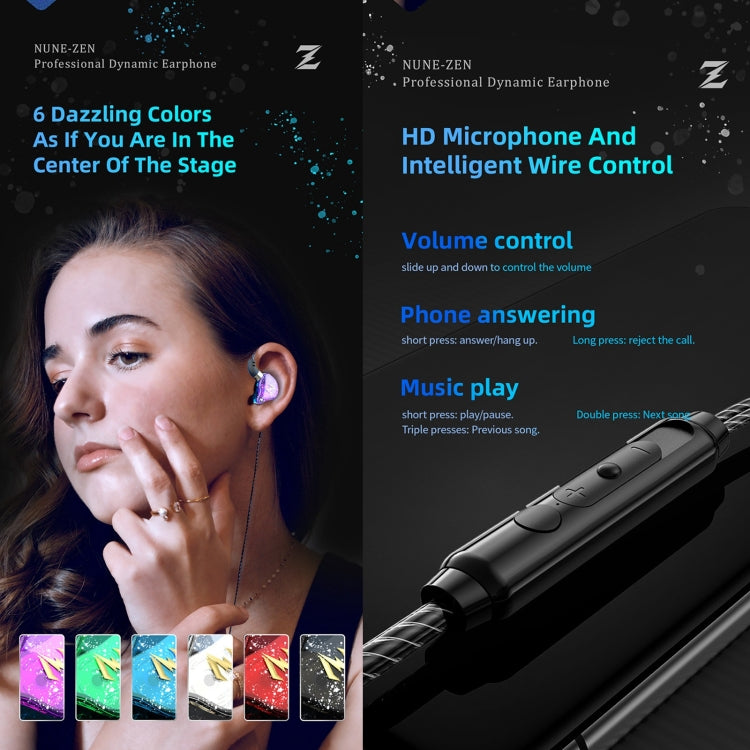 QKZ ZEN In-ear Subwoofer Wire-controlled Music Running Sports Earphone with Mic(Colorful) - HoMEdemic™ 