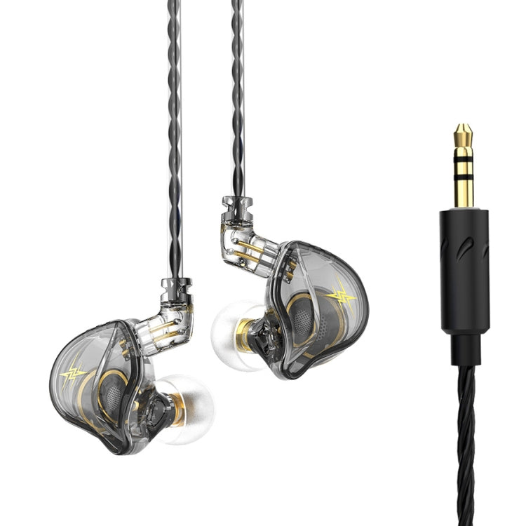 QKZ ZXT Sports In-ear Wired Control Plug HIFI Stereo Stage Monitor Earphone, Style:Standard Version(Transparent Grey) - HoMEdemic™ 