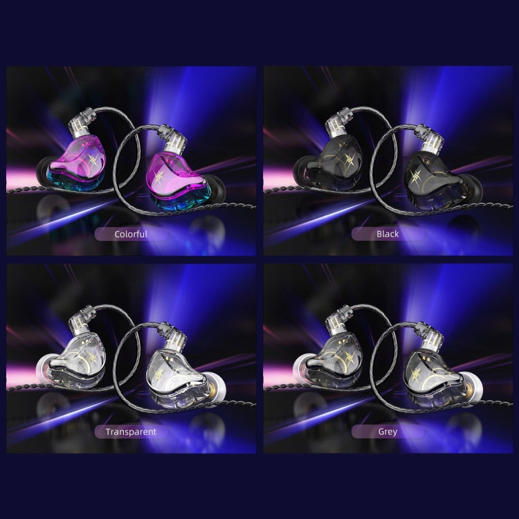 QKZ ZXT Sports In-ear Wired Control Plug HIFI Stereo Stage Monitor Earphone, Style:with Mic(Transparent Grey) - HoMEdemic™ 