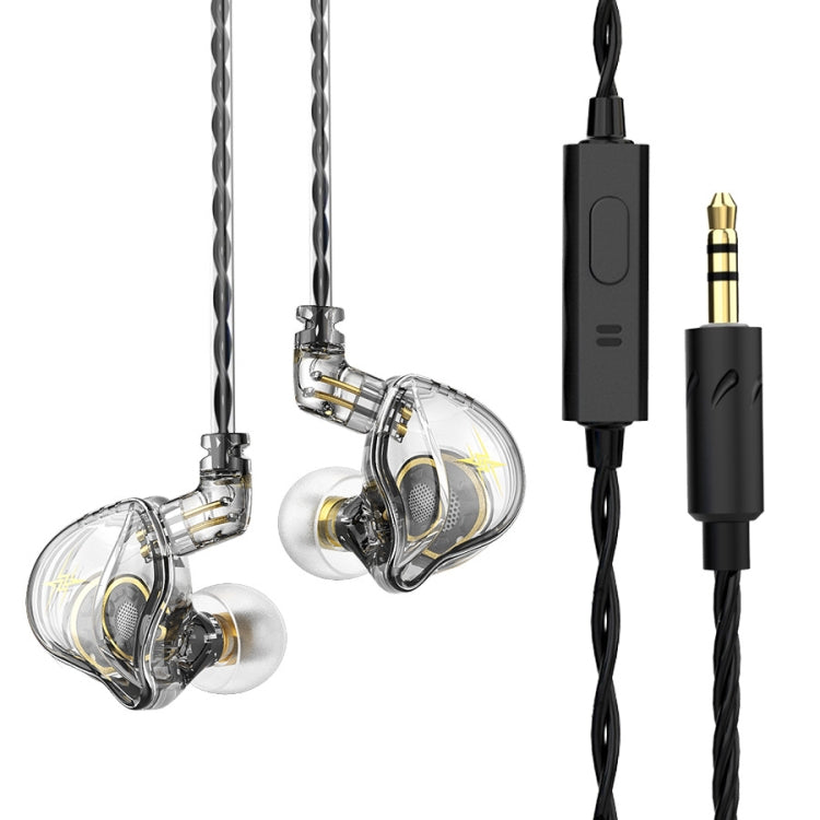 QKZ ZXT Sports In-ear Wired Control Plug HIFI Stereo Stage Monitor Earphone, Style:with Mic(Transparent) - HoMEdemic™ 