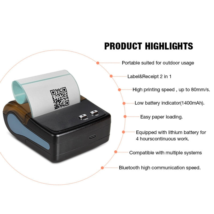QS-8001 Portable 80mm Bluetooth POS Receipt Thermal Printer, QS-8001 - HoMEdemic™ 