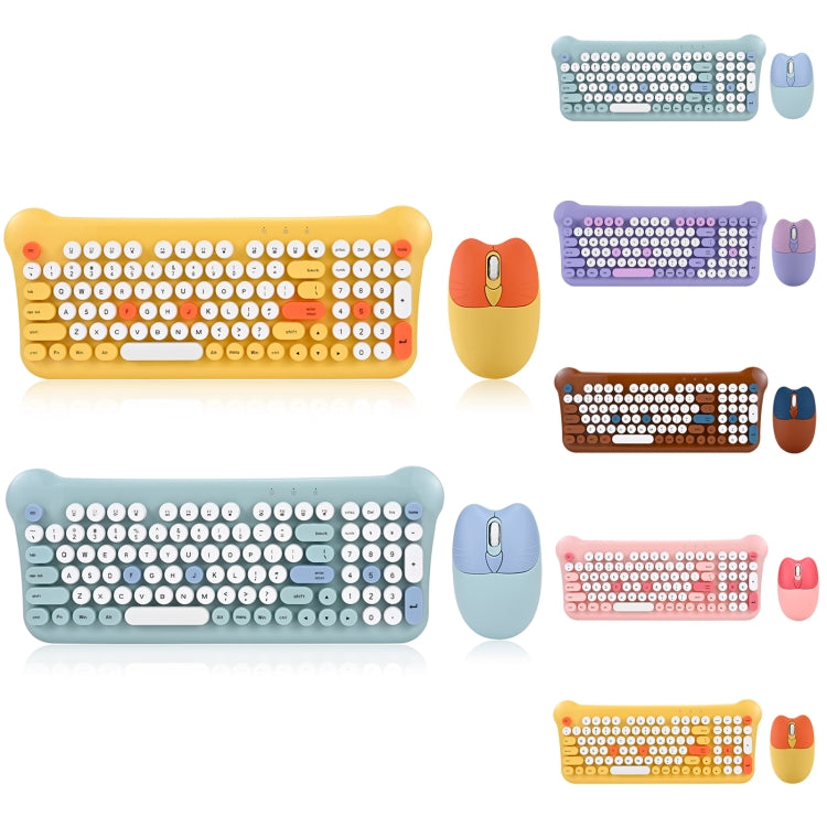 QW05 Mixed Color Portable 2.4G Wireless Keyboard Mouse Set(Yellow) - HoMEdemic™ 
