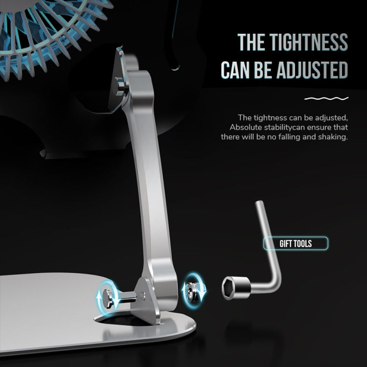 R-JUST BJ01-5 Laptop Foldable Lift Bracket with Fan(Silver) - HoMEdemic™ 