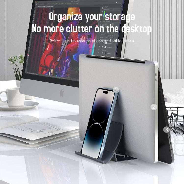 R-JUST BJ16 3 in 1 Multifunctional Gravity Storage Bracket Base (Silver) - HoMEdemic™ 