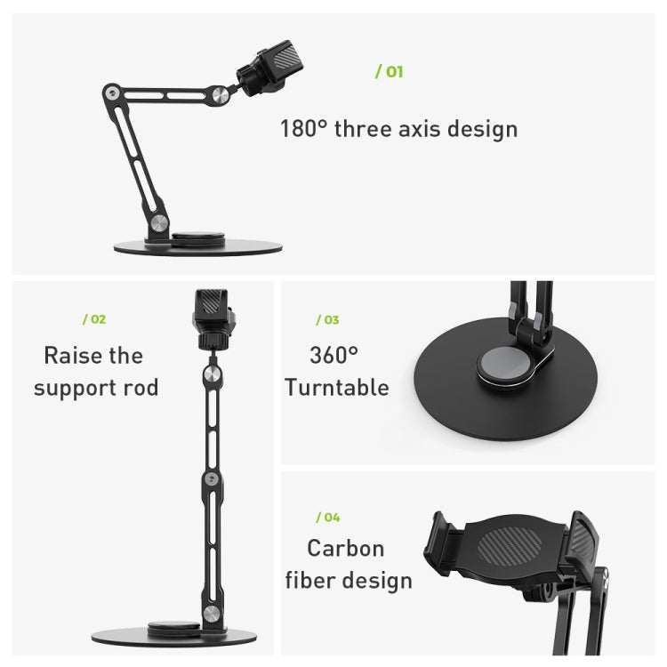 R-JUST HZ42 Clip Type Disc Rotating Phone Desktop Stand(Silver) - HoMEdemic™ 