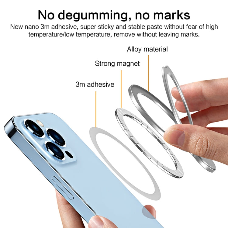 R-JUST SJ35 Ultra-thin Alloy Magnetic Adhesive Phone Holder(Black) - HoMEdemic™ 