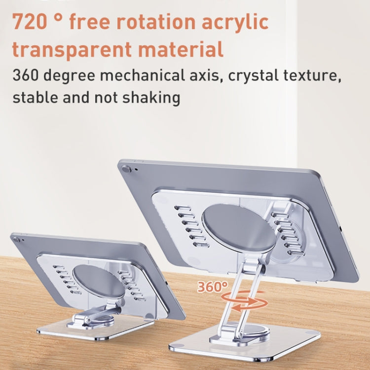 R-JUST T632 Acrylic 360 Degree Rotating Desktop Tablet Stand (Transparent) - HoMEdemic™ 