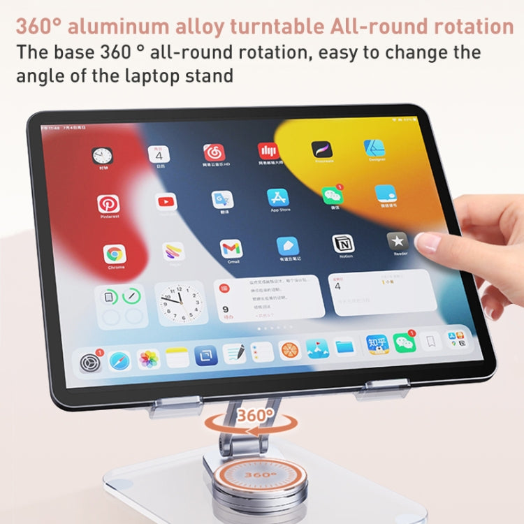 R-JUST T632 Acrylic 360 Degree Rotating Desktop Tablet Stand (Transparent) - HoMEdemic™ 