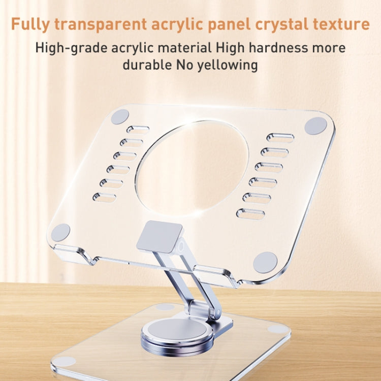 R-JUST T632 Acrylic 360 Degree Rotating Desktop Tablet Stand (Transparent) - HoMEdemic™ 