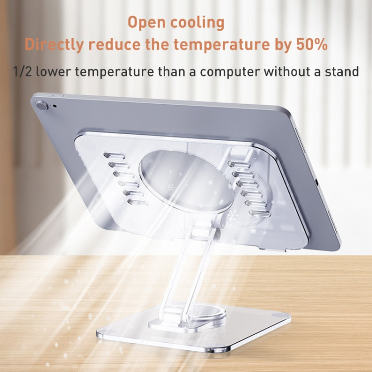 R-JUST T632 Acrylic 360 Degree Rotating Desktop Tablet Stand (Transparent) - HoMEdemic™ 