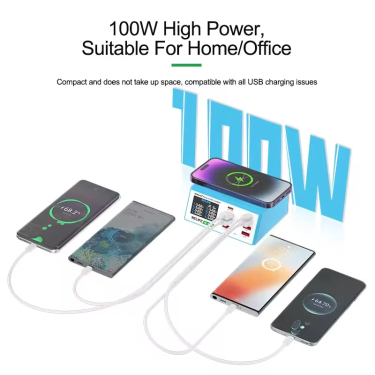 RELIFE RL-309AW  QC3.0 PD Fast Wireless Charger With LCD Display 8 Ports(US Plug) - HoMEdemic™ 