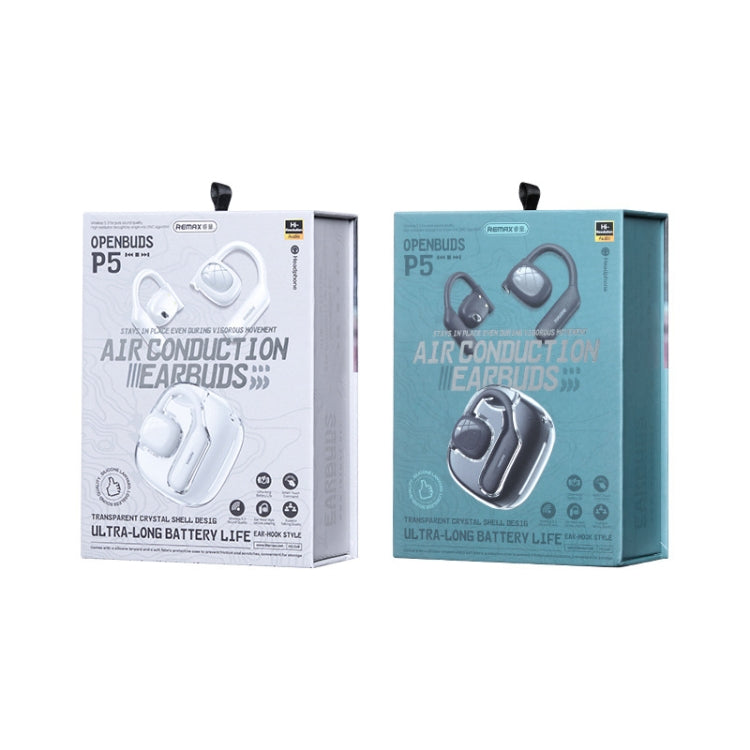 REMAX OpenBuds P5 Colorful Crystal Hanging Ear Air Conduction Bluetooth Earphone OWS Sports Music Wireless Earphone(White) - HoMEdemic™ 