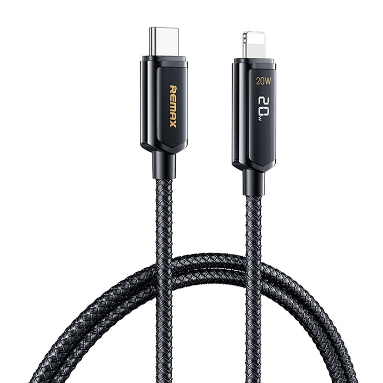 REMAX RC-128i 20W Type-C / USB-C to 8 Pin Intelligent Digital Display Zinc Alloy Braided Charging Data Cable, Length: 1.2m(Tarnish) - HoMEdemic™ 