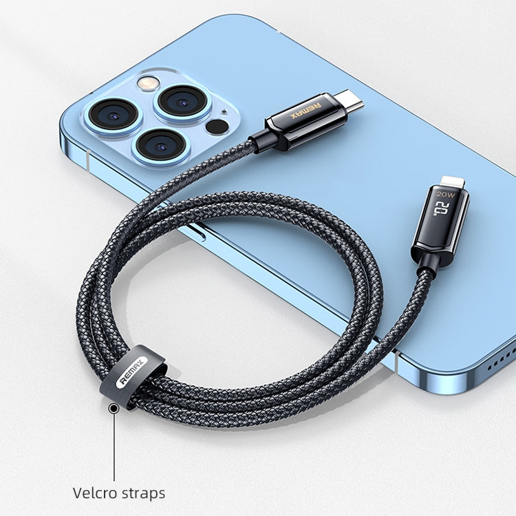 REMAX RC-128i 20W Type-C / USB-C to 8 Pin Intelligent Digital Display Zinc Alloy Braided Charging Data Cable, Length: 1.2m(Tarnish) - HoMEdemic™ 