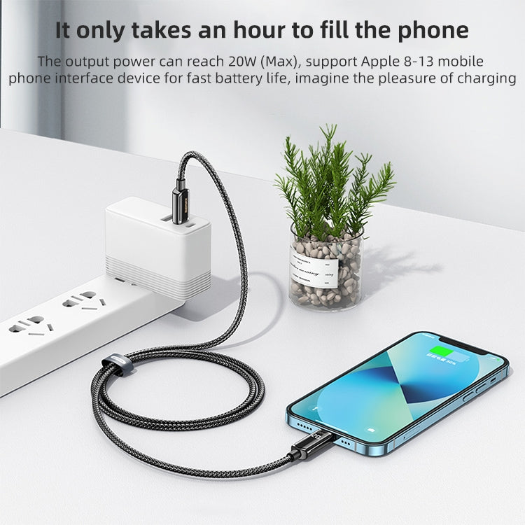 REMAX RC-128i 20W Type-C / USB-C to 8 Pin Intelligent Digital Display Zinc Alloy Braided Charging Data Cable, Length: 1.2m(Tarnish) - HoMEdemic™ 