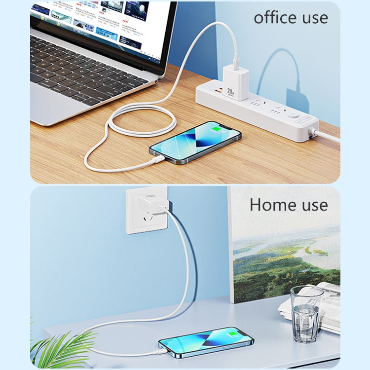 REMAX RP-U5 Extreme 2 Series 20W PD Charger + 1m USB-C / Type-C to 8 Pin Fast Charge Data Cable Set, Specification:EU Plug(White) - HoMEdemic™ 
