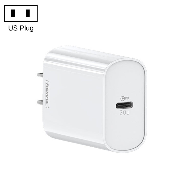 REMAX RP-U70 Jane Series 20W USB-C/Type-C PD Fast Charger, Specification:US Plug(White) - HoMEdemic™ 