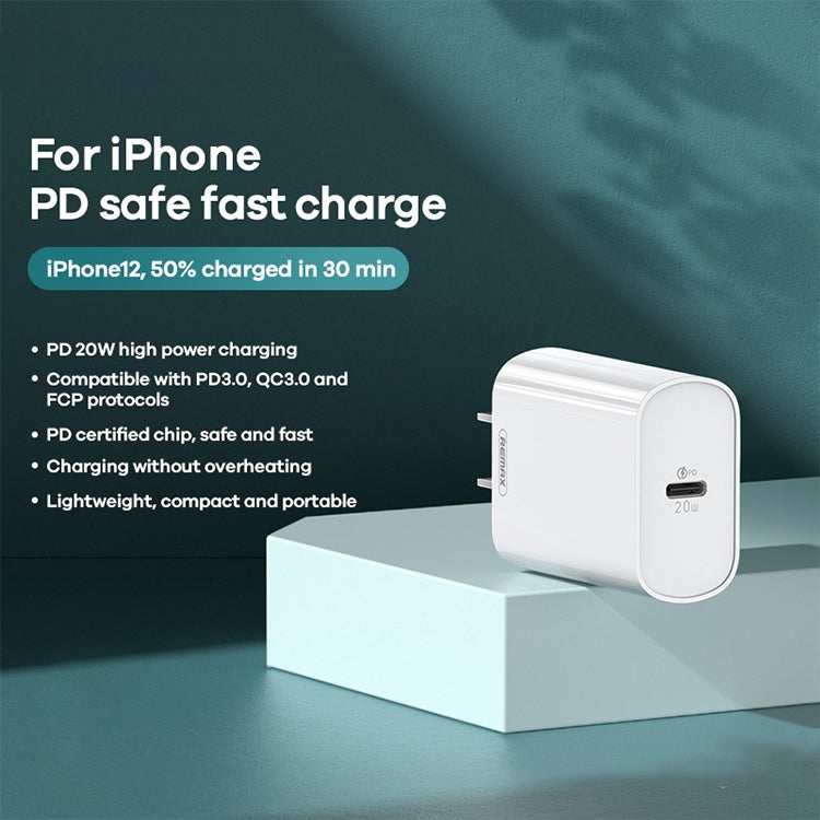 REMAX RP-U70 Jane Series 20W USB-C/Type-C PD Fast Charger, Specification:US Plug(White) - HoMEdemic™ 