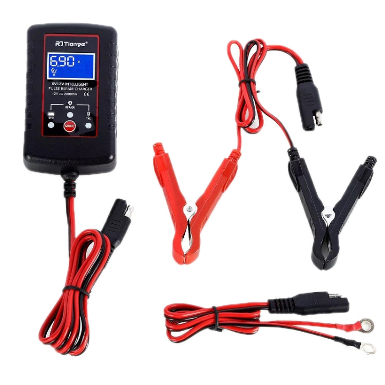 RJtianye 6V/12V ASE Adapter Cable Car Motorcycle Lawn Mower Battery Charger(EU Plug) - HoMEdemic™ 